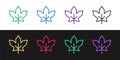 Set line Canadian maple leaf icon isolated on black and white background. Canada symbol maple leaf. Vector Royalty Free Stock Photo