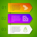 Set line Candy, Chocolate bar and Pudding custard. Business infographic template. Vector Royalty Free Stock Photo
