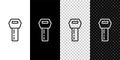Set line Car key with remote icon isolated on black and white background. Car key and alarm system. Vector Royalty Free Stock Photo