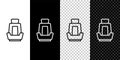 Set line Car seat icon isolated on black and white,transparent background. Car armchair. Vector Royalty Free Stock Photo