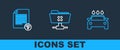 Set line Car wash, Unknown document and FTP cancel operation icon. Vector