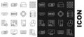 Set line Case of computer, Computer mouse, Server, Data, Web Hosting, SSHD card, RAM, random access memory, SSD and Royalty Free Stock Photo