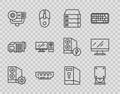 Set line Case of computer, Optical disc drive, Server, Data, Web Hosting, RAM, random access memory, camera, Computer