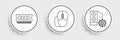 Set line Case of computer, RAM, random access memory and Computer mouse icon. Vector