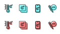 Set line Celsius, Meteorology thermometer, and Medical icon. Vector