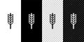 Set line Cereals set with rice, wheat, corn, oats, rye, barley icon isolated on black and white, transparent background Royalty Free Stock Photo