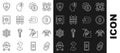 Set line Chain link, Crossed pickaxe, Cryptocurrency coin Bitcoin, Blockchain technology, Safe, Shield Ethereum ETH and