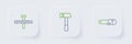 Set line Chainsaw, Hammer and Metallic nail icon. Vector Royalty Free Stock Photo