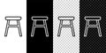 Set line Chair icon isolated on black and white background. Vector Royalty Free Stock Photo