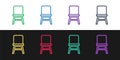 Set line Chair icon isolated on black and white background. Vector Royalty Free Stock Photo