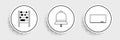 Set line Chalkboard, Abacus and Ringing bell icon. Vector Royalty Free Stock Photo