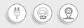 Set line Charging parking electric car, Electric plug and icon. Vector Royalty Free Stock Photo