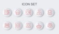 Set line Chat bot, Neural network, Artificial intelligence robot, Cloud database, Server, Data and Processor CPU icon Royalty Free Stock Photo