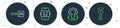 Set line Chat bot, Robot setting, Binary code and Algorithm icon. Vector Royalty Free Stock Photo
