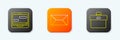 Set line Chat messages on laptop, Envelope and Briefcase icon. Vector Royalty Free Stock Photo