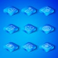 Set line Chat messages notification on phone, Outgoing mail, Monitor and envelope, Mail e-mail, Envelope setting, Delete Royalty Free Stock Photo