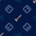 Set line Checkered flag, Sport mechanical scoreboard and Medieval arrows on seamless pattern. Vector