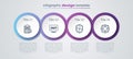 Set line Checklist with 24 hours service, Clock, Shield and Lifebuoy. Business infographic template. Vector