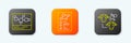 Set line Chemical formula, Clinical record and Cloning icon. Vector