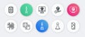 Set line Chess, Game dice, Tic tac toe game, Chip for board, Domino and icon. Vector Royalty Free Stock Photo