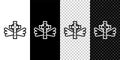 Set line Christian cross icon isolated on black and white, transparent background. Church cross. Vector Royalty Free Stock Photo