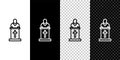 Set line Church pastor preaching icon isolated on black and white background. Vector Illustration Royalty Free Stock Photo