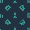 Set line Cigarette butt, Disease lungs and Smoking cigarette on seamless pattern. Vector