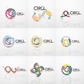 Set of line circles logos