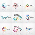 Set of line circles logos