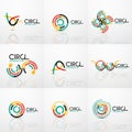 Set of line circles logos