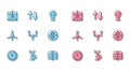 Set line Clock, Arrow, Intersection point, Layers, Dollar symbol, and icon. Vector