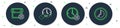 Set line Clock, delete, Calendar date and icon. Vector