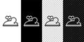 Set line Clockwork mouse icon isolated on black and white, transparent background. Wind up mouse toy. Vector Royalty Free Stock Photo