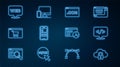 Set line Cloud computing lock, Front end development, UI or UX design, Mobile Apps, Online shopping screen, Web and Royalty Free Stock Photo