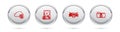Set line Cloud computing lock, Hard disk drive and, Computer api interface and Folder. Silver circle button. Vector Royalty Free Stock Photo
