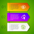 Set line Cloud computing lock, Marked key, House under protection and Spam. Business infographic template. Vector