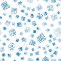Set line Cloud computing lock, Server, Data, Web Hosting and Loading data window on seamless pattern. Vector Royalty Free Stock Photo