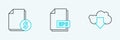 Set line Cloud download, Finance document and EPS file icon. Vector Royalty Free Stock Photo