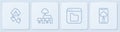 Set line Cloud hacking, Browser files, Computer network and technology data transfer. White square button. Vector Royalty Free Stock Photo