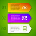 Set line Cloud sync refresh, New, email incoming message, SSD card and Waiting. Business infographic template. Vector