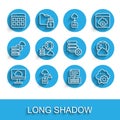 Set line Cloud technology data transfer, Browser files, Server, Data, Web Hosting, Network cloud connection, Social Royalty Free Stock Photo