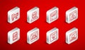 Set line Cloud technology data transfer, Hacker or coder, Code terminal, Browser with exclamation mark, Computer monitor Royalty Free Stock Photo