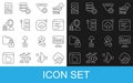 Set line Cloud technology data transfer, Monitor with graph chart, Software, Filter setting, Server, Network cloud Royalty Free Stock Photo