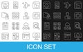 Set line Cloud technology data transfer, Search concept with folder, Processor CPU, Filter setting, Browser files Royalty Free Stock Photo