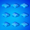 Set line Cloud technology data transfer, Server, Data, Web Hosting, Search engine, concept with folder, Hierarchy Royalty Free Stock Photo