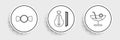 Set line Cocktail, Bow tie and Violin icon. Vector Royalty Free Stock Photo
