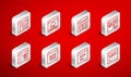 Set line Code terminal, Cloud technology data transfer, MySQL code, Browser setting, Page with 404 error, Software Royalty Free Stock Photo
