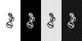 Set line Coffee beans icon isolated on black and white,transparent background. Vector Royalty Free Stock Photo