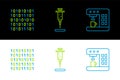 Set line Coffee machine, Binary code and Syringe icon. Vector