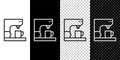 Set line Coffee machine icon isolated on black and white, transparent background. Vector Royalty Free Stock Photo